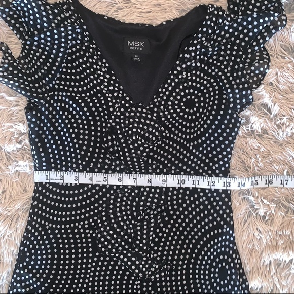MSK black and white dress Size 6P - Picture 8 of 9